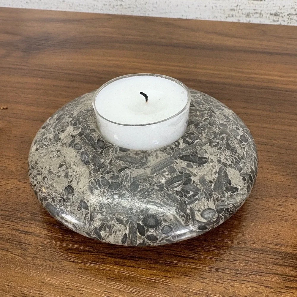 Solid Marble Stone Disc Tealight Candle Holder‎ and Marble Tealight Cylinder